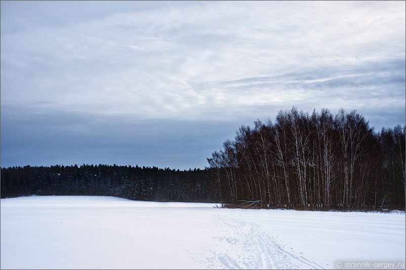 Москва река зима поле