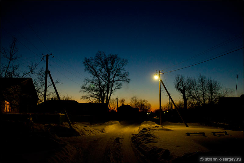 Зима зимняя ночь деревня