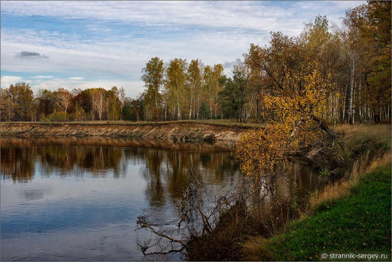 Осенняя природа Золотая осень река Клязьма