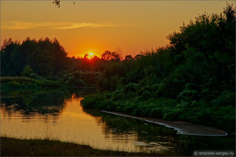 Заход солнца на реке Клязьма