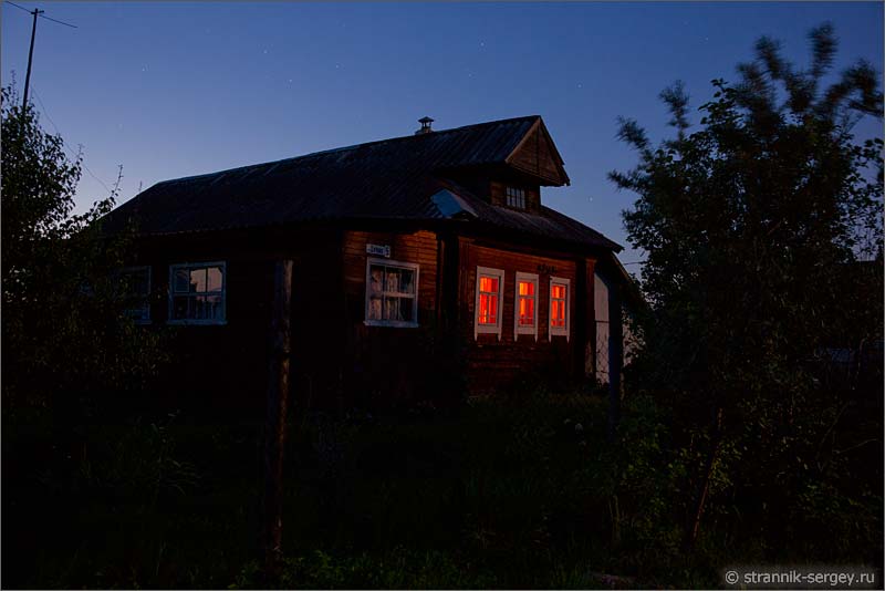 Ночь в лесу деревня Федоровское на краю леса